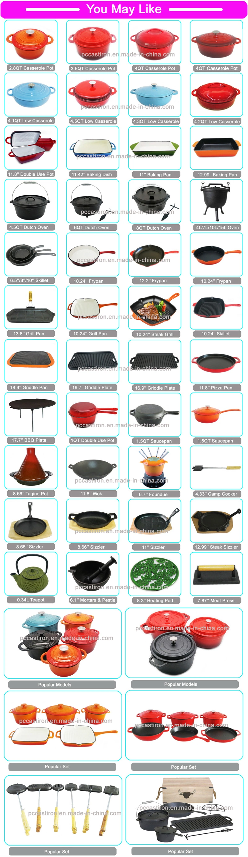 6 ′′ 8′′ 10′′ 12′′preseasoned Cast Iron Skillet Fry Pan Factory China