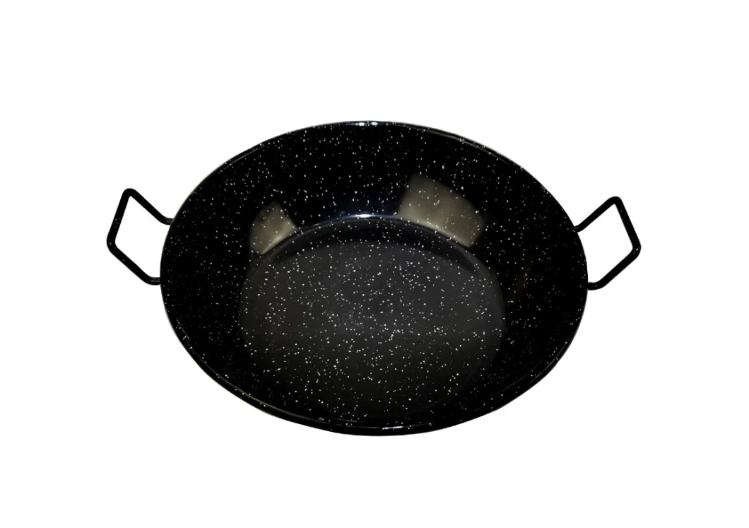 40cm Paella Pan Wholesale Top Grade Carbon Steel Enamel Coating Non-Stick Fry Pan