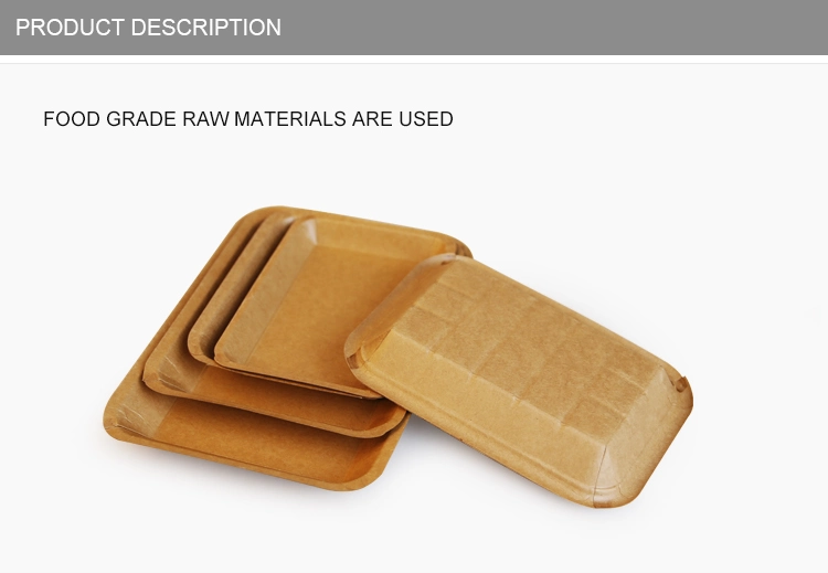 Disposable Eco-Friendly Food Grade Sushi Cookie Fruit Vegetables Kraft Paper Tray From China