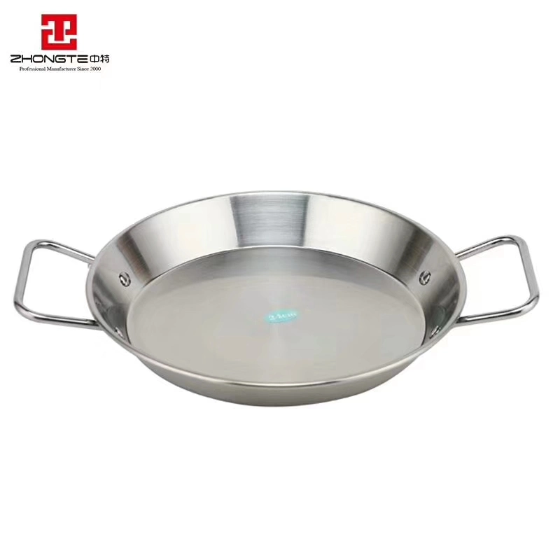 Cheap Price Promotion Handle Spanish Paella Pan Seafood Frying Pan