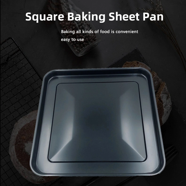 328X328mm Carbon Steel Non Stick Bread Cake Cookie Biscuit Baking Tray Square Bakery Oven Tray